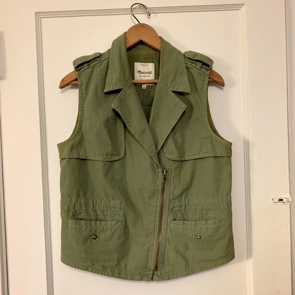Madewell Jackets & Blazers - Madewell Green Utility Vest Size Small